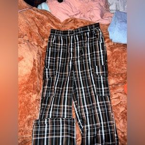 Vintage Y2K plaid straight legged himmed bottoms